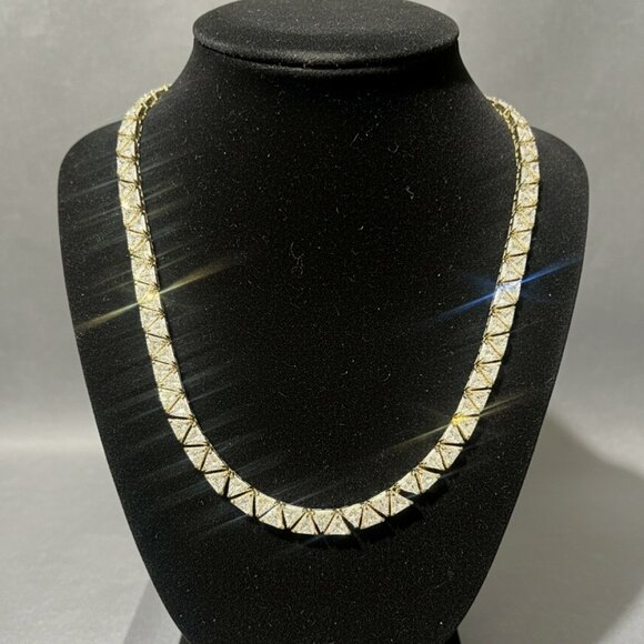 Suzanne Somers Jewelry - Vintage Suzanne Somers Clear CZ Trilliant Necklace in Sterling Silver